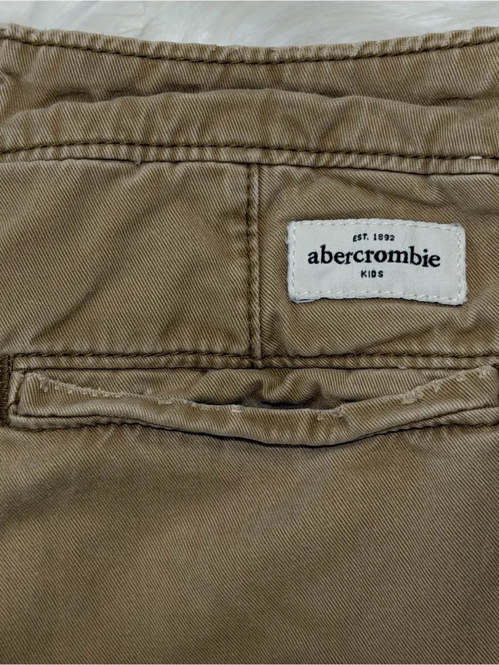 Abercrombie kids Boys Size 16 Skinny Chino Khaki Pants Tan 100% Cotton